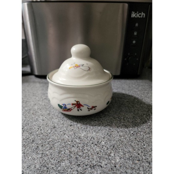 Pfaltzgraff Snow Village Cream and Sugar Bowl - Picture 2 of 7